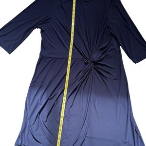 Jessica Howard Blue Sheath Dress with Tie Front and 3/4 Sleeves